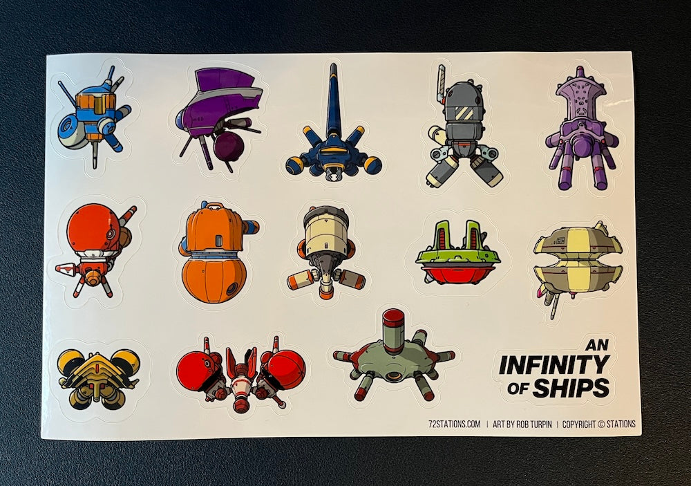 Infinity of Ships - Drone Sticker Sheet