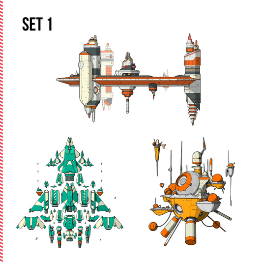 Spaceship Print Set